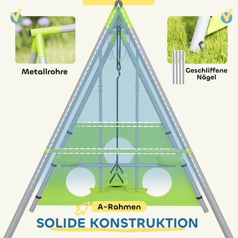 Rootz Children's Outdoor Skelset - Kids Swings - Playground Set - Weather-Resistant - 215cm x 180cm x 182cm