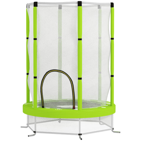 Rootz Children's Trampoline - Kids Bouncing Toy - Mini Jumper - Safety Net - Indoor & Outdoor Fun - Ø140 x 190H cm - Green