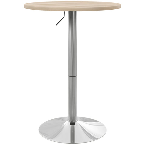 Rootz Round Bar Table - High Kitchen Table - Adjustable Height Table - Height Adjustable 69-91 cm - 360° Rotating - 60cm x 60cm x 69-91cm