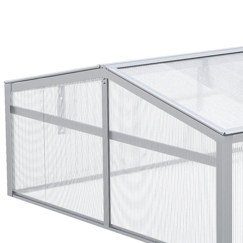 Rootz All-Season Greenhouse - Cold Frame - Gardening Shelter - Maximum Light Transmission - Optimal Ventilation - Durable Aluminum Frame - 100cm x 100cm x 48cm