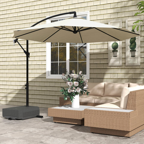 Rootz Decentrated Tiltable Rotatable Garden Screen - Sunshade - Parasol - Optimal Sun Protection - Dia 3m x 2.5m x 4.8cm Mast