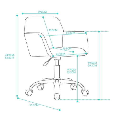 Rootz Swivel Leisure Chair - Office Chair - Dressing Room Seat - Cloud-like Comfort - 55.8L x 55.1W x 83.8H cm