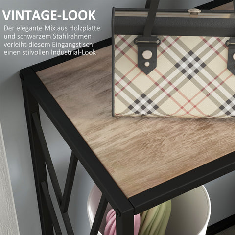 Rootz Console Table - Hallway Table - Industrial Design - Sturdy Metal Frame - 120cm x 35cm x 75cm