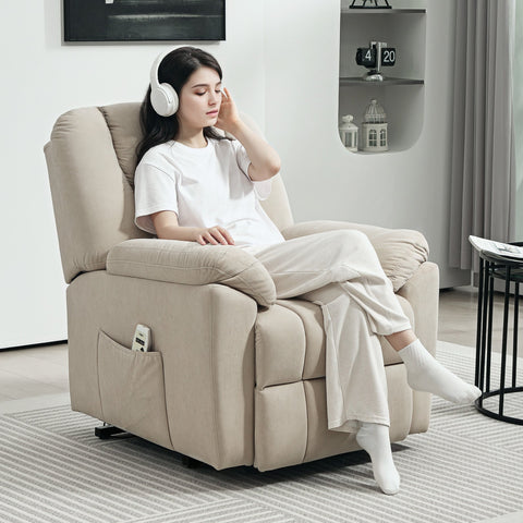 Rootz Relaxation Armchair - Massage Chair - Recliner - Vibration & Heating - 88x93x101cm - Brown - USB Charging & Remote Control