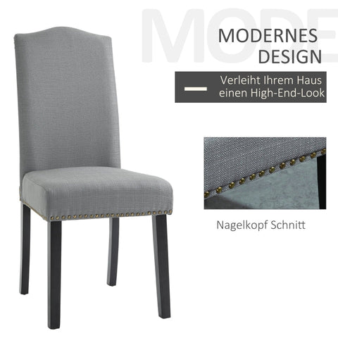 Rootz Dining Chairs Set of 2 - Kitchen Chairs - Upholstered Dining Seats - Elegant Nail Head Moldings - Exceptional Comfort - 47W x 63.5D x 103.5H cm