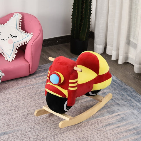 Rootz Motorcycle Design Rocking Horse - Rocker Toy - Padded Seat Rocker - Strengthens Core - 60cm x 25.5cm x 48cm