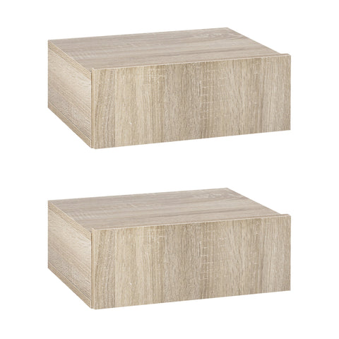 Rootz Set of 2 Wall Night Tables - Bedside Tables - Floating Tables - Space-Saving Design - 40cm x 30cm x 15cm