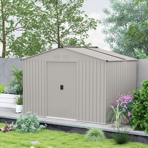 Rootz Garden House - Outdoor Warehouse - Storage Shed - Spacious Design - 2.77m x 1.95m x 1.92m - Steel Structure - Sliding Door Ventilation