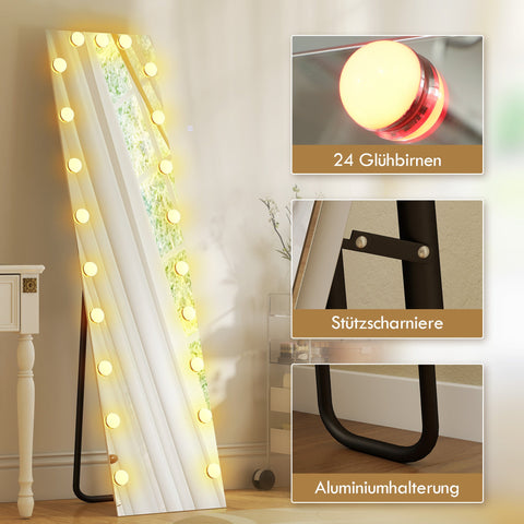 Rootz Full-Length Mirror 150x40cm - Standing Mirror - Dressing Mirror - RGB LED Lighting - Shatterproof & Modern - Touch Switch & Memory Function