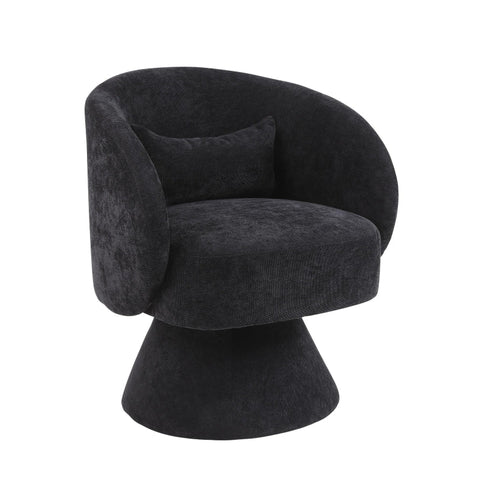 Rootz Modern Leisure Chair - Living Room Chair - Bedroom Seating - 360° Rotating Base - Polyblend Fabric - 67L x 61.4W x 77.9H cm