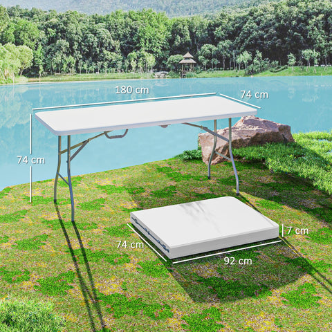 Rootz Folding Camping Table - Foldable Picnic Table - Portable Outdoors Table - Durable Design - 180cm x 74cm x 74cm