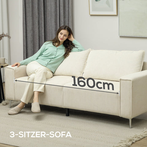 Rootz Modern 3-Seater Sofa - Soft Couch - Upholstered Sofa - Luxuriously Comfortable - 193cm x 77cm x 80cm
