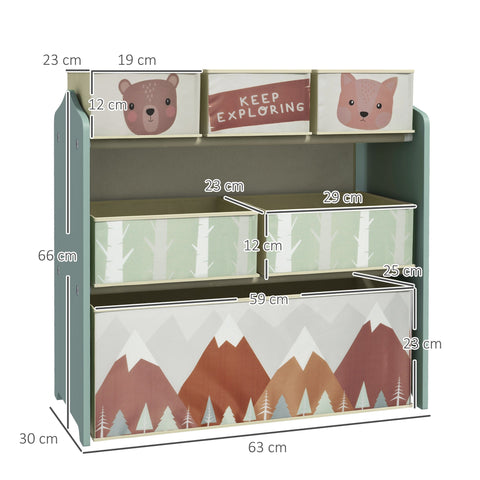 Rootz Children's Storage Shelf - Toys Organizer - Kids Shelving - Ample Storage - 63L x 30B x 66H cm