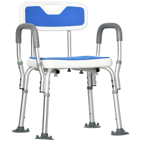 Rootz Shower Chair - Shower Seat - Ergonomic Bath Stool - Height Adjustable - Non-Slip - 56.5cm x 53.5cm x 74-87cm