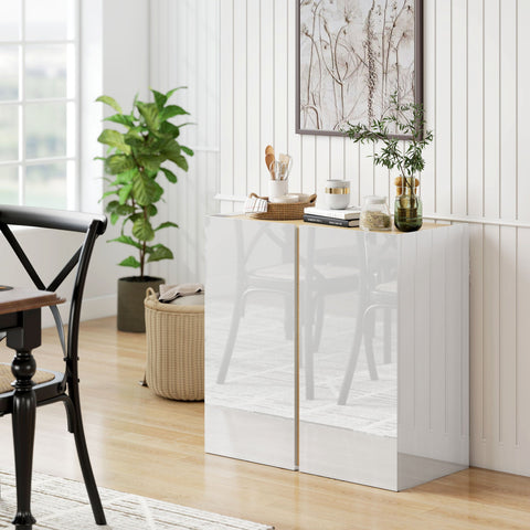 Rootz White Chest of Drawers - Sideboard - Soft-Close Doors - Adjustable Shelves - 80x40x80 cm