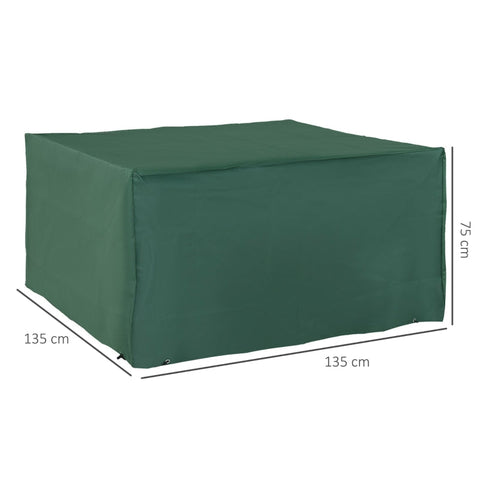 Rootz beschermhoes voor tuinmeubelen - hoes voor tuinmeubilair - hoes voor terrasmeubilair - duurzame bescherming - veilige pasvorm - waterafstotend - 135 cm x 135 cm x 75 cm - 600D Oxford groen
