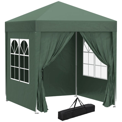 Rootz 2x2m Folding Gazebo - Pavilion - Beer Tent - Quick Setup - UV Protection - High Stability - 2L x 2W x 2.4H m - Steel & Oxford Fabric