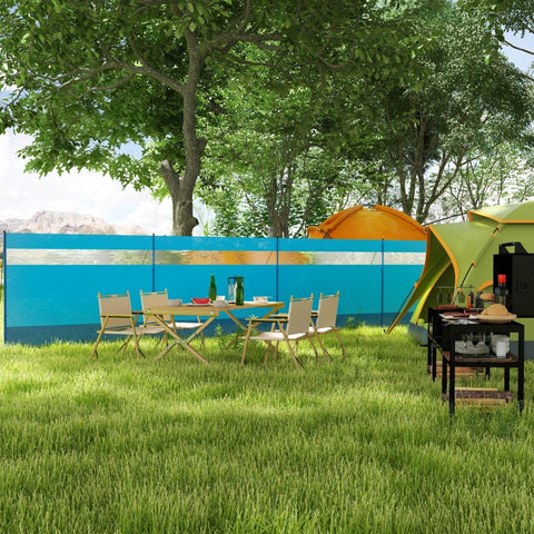 Rootz Windbreak with Viewing Window - Outdoor Wind Shield - Beach Windbreaker - Protects Against Wind, Sun, and Sand - 725cm x 140cm - Polyester and Steel