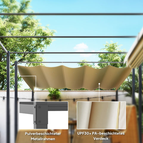 Rootz 3x3m Garden Pergola - Gazebo Canopy - Outdoor Pavilion - UPF30+, Steel Frame, 298x297x221cm