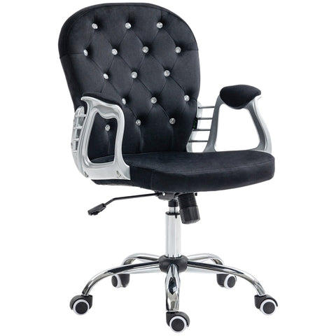 Rootz Modern Office Chair - Velvet Desk Chair - Adjustable Swivel Chair - High-Density Foam - 59.5cm x 60.5cm x 93-103cm