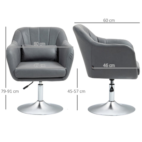 Rootz Swivel Chair - Office Chair - Height Adjustable Chair - Maximum Comfort - 60 x 60 x 79-91 cm - Grey