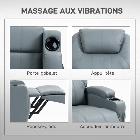 Rootz Electrical Relaxation Armchair - Recliner Chair - Power Lift Chair - Remote Control, Cup Holder - 84cm x 90cm x 112cm - Grey