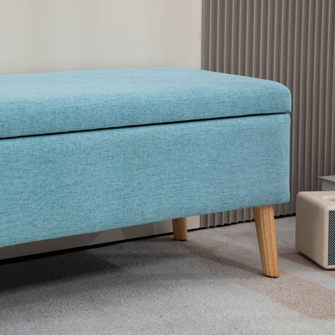 Rootz Upholstered Bench - Bed Bench - Storage Bench - Breathable Fabric - Wooden Legs - 110cm x 39cm x 45cm