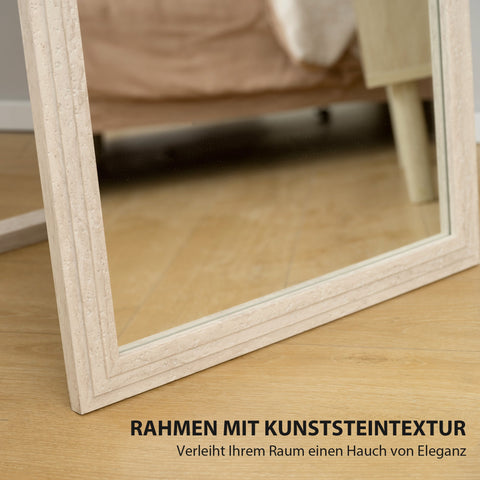 Rootz Full Length Mirror - Dressing Mirror - Floor Mirror - Crystal Clear Reflection - 160 x 50 cm - White Frame - Shatterproof Safety Glass