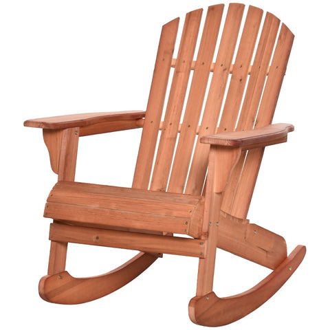 Rootz Adirondack Garden Rocking Chair - Outdoor Rocker - Patio Rocking Chair - Ultimate Comfort - Weather-Resistant - Easy Maintenance - 77cm x 94cm x 97cm - Fir Wood
