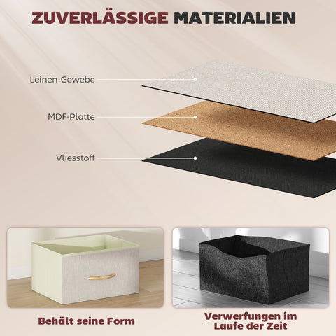 Rootz Chest of Drawers - Dresser - Storage Organizer - 8 Fabric Drawers - Steel Frame - 86cm x 30cm x 94.5cm - Brown