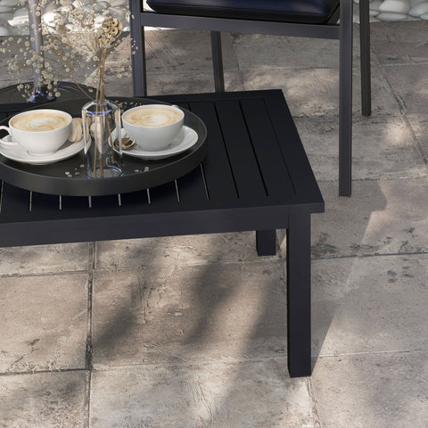 Rootz Side Table - Lamellular Table Top - Outdoor/Indoor Table - Durable Aluminum - 100 x 60 x 37 cm