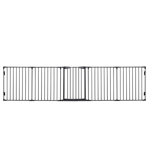 Rootz 2-in-1 Barrier Dog Playpen - Pet Fence - Security Gate - Safe & Foldable - 300cm x 3cm x 74.5cm Fully Extended