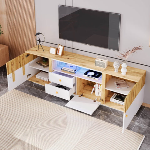 Rootz TV Cabinet - Entertainment Unit - Media Console - Spacious Storage - 180L x 35W x 50H cm