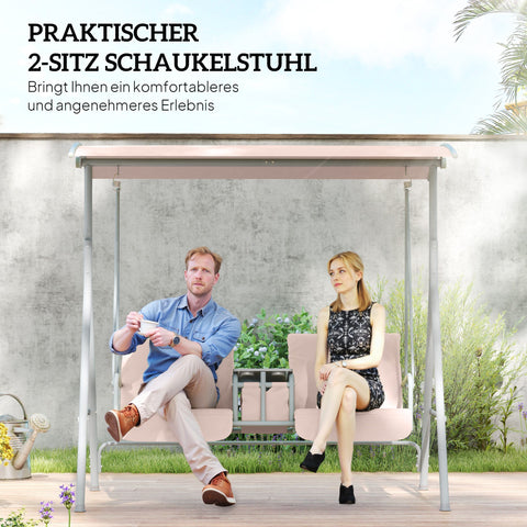 Rootz Hollywood Swing - Garden Swing - 2-Seater Patio Swing - Water-Repellent Sunroof - 175cm x 112cm x 165cm