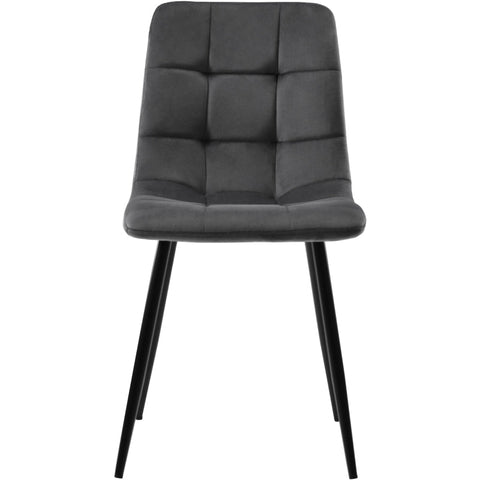 Rootz Set of 4 Dining Chairs - Velvet Look Seating - Comfortable Padded Chairs - Ergonomic Design - 44L x 46W x 86H cm
