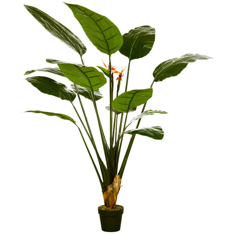Rootz Artificial Bird of Paradise Plant - Strelitzia - Faux Greenery - Realistic Decor - 180cm High - Includes 13 Leaves & 2 Flowers with Pot