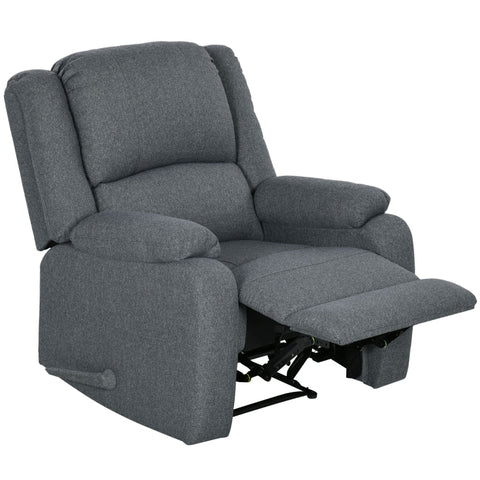 Rootz Recliner Chair - Adjustable Lounge Chair - Comfy Armchair - Thick Padding - Steel Frame - Dark Gray - 87cm x 96cm x 98cm
