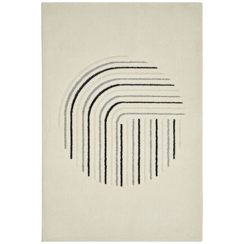 Rootz Carpet - High-Low Rug - Area Mat - Soft Texture, Stain Resistant - 170 x 120 x 2.1 cm - Cream