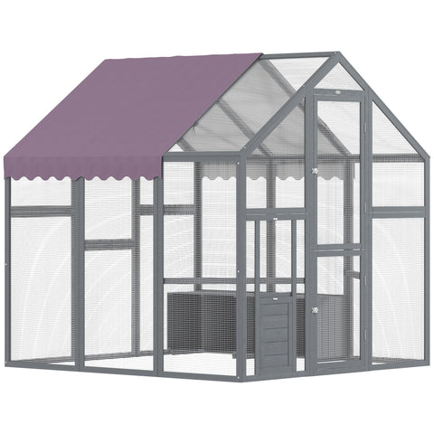 Rootz Chicken Enclosure - Chicken Coop - Poultry House - Waterproof Roof - 1.7 x 1.8 x 1.8m - For 6-8 Chickens