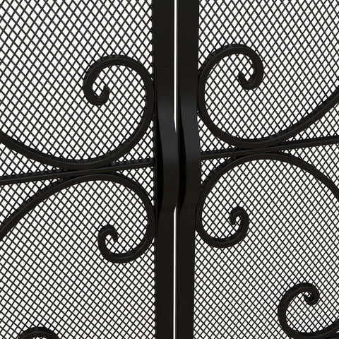 Rootz Elegant Fireplace Protection Grille - Arch Design - Spark Guard - Double Doors - Powder-Coated Steel - 105cm x 40cm x 80.5cm