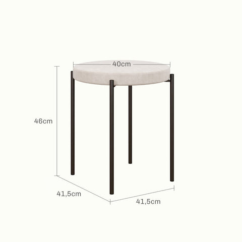 Rootz Stackable Velvet Dining Chairs Set of 4 - Kitchen Stools - Elegant Cream - Soft Padding - Space Saving Design - 41.5cm x 41.5cm x 46cm