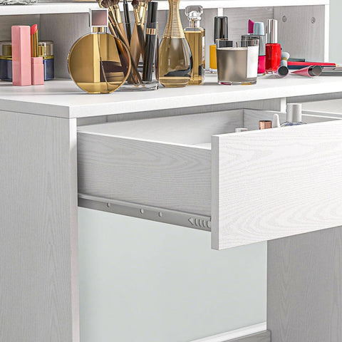Rootz Dressing Table - Vanity Desk - Makeup Table - Ample Storage & Lighting - 80W x 40D x 135H cm
