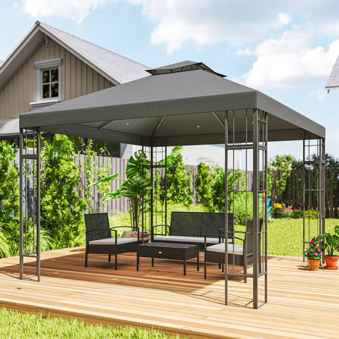 Rootz 3x3m Garden Pavilion - Gazebo - Outdoor Shelter - UV30+ Protection - Enhances Airflow - 298cm x 298cm x 279cm