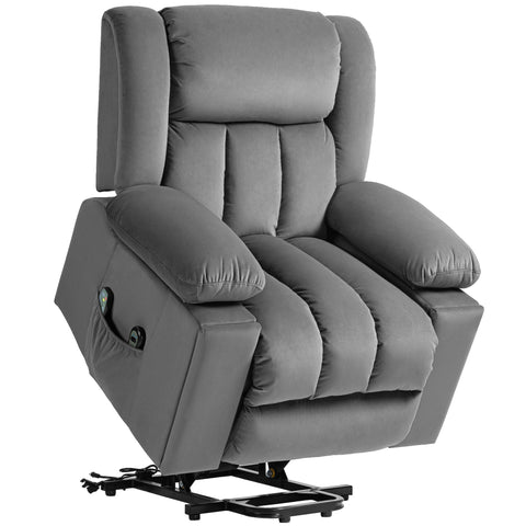Rootz Electric Riser Chair - Reclining Armchair - Power Lift Chair - USB Ports, Massage & Heat - 101cm x 93cm x 104cm