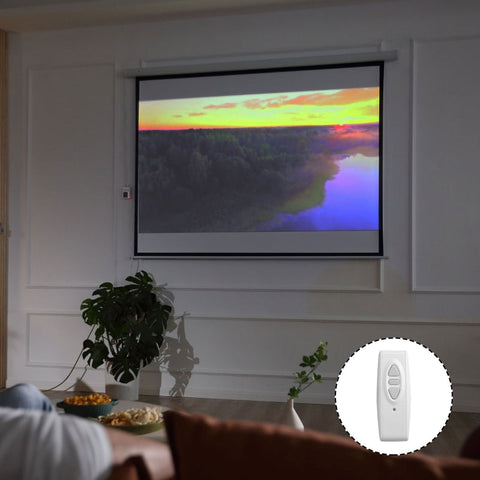 Rootz Motorized Projector Screen - Home Theater Screen - Cinema Display - Durable Fabric - 203cm x 152cm - Electric Remote Control