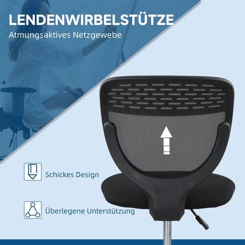 Rootz Office Chair - Work Chair - Desk Chair - Height Adjustable - Padded Comfort - Black - 59cm x 59cm x 106-126cm