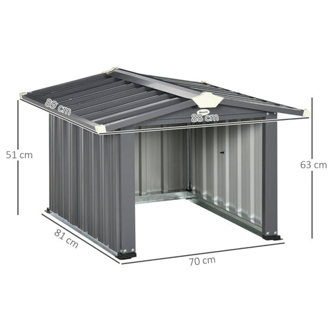 Rootz Garage for Robot Lawnmowers - Canopy Shelter - Protective Cover - Maximum Stability - Optimal Rainwater Drainage - Good Air Circulation - 88cm x 89cm x 63cm - Galvanized Stainless Steel - Black
