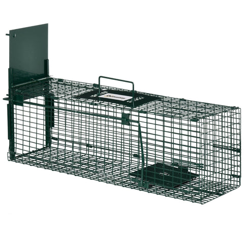 Rootz Live Trap Animal Cage - Humane Animal Trap - Precise Catching Mechanism - Safe for Pets and Children - Camouflaged Design - 60cm x 18cm x 20cm - Steel Construction