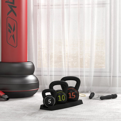 Rootz Kettlebell Set - Strength Training Weights - Fitness Equipment - Ergonomic Handle - Durable Plastic - 2.2kg, 4.5kg, 6.8kg - 16cm x 12cm x 18cm, 18cm x 16cm x 20cm, 18cm x 18cm x 24cm