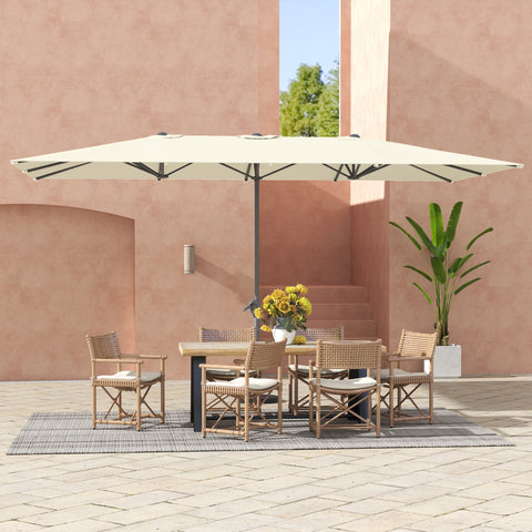 Rootz Double-Sided Umbrella - Parasol - Sunshade - UPF50+ Protection - 451cm x 264cm - Aluminum Mast